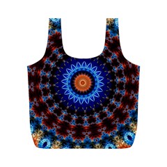 Rose Kaleidoscope Art Ornament Full Print Recycle Bag (m) by Wegoenart