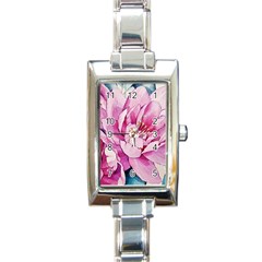 Art Painting Flowers Peonies Pink Rectangle Italian Charm Watch by Wegoenart