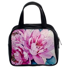 Art Painting Flowers Peonies Pink Classic Handbag (two Sides) by Wegoenart