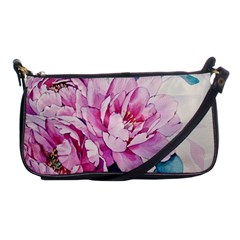 Art Painting Flowers Peonies Pink Shoulder Clutch Bag by Wegoenart