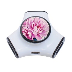 Art Painting Flowers Peonies Pink 3-port Usb Hub by Wegoenart