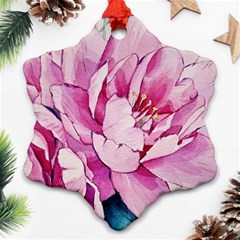 Art Painting Flowers Peonies Pink Ornament (snowflake) by Wegoenart