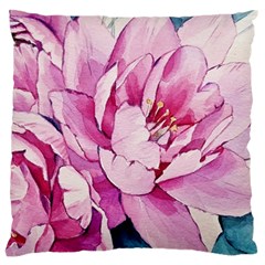 Art Painting Flowers Peonies Pink Large Cushion Case (two Sides) by Wegoenart