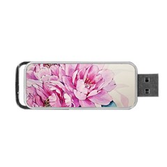 Art Painting Flowers Peonies Pink Portable Usb Flash (one Side) by Wegoenart