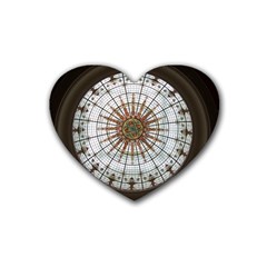 Dome Glass Architecture Glass Dome Rubber Coaster (heart)  by Wegoenart