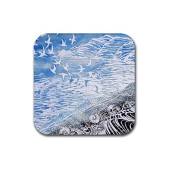 Coast Beach Shell Conch Water Rubber Coaster (square)  by Wegoenart