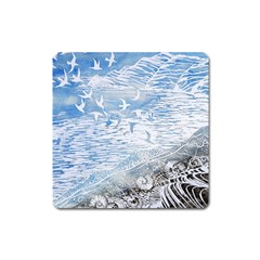 Coast Beach Shell Conch Water Square Magnet