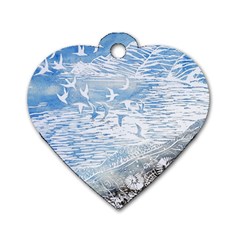 Coast Beach Shell Conch Water Dog Tag Heart (Two Sides)