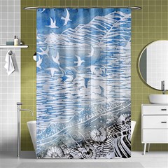 Coast Beach Shell Conch Water Shower Curtain 48  x 72  (Small) 