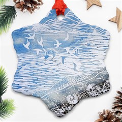 Coast Beach Shell Conch Water Ornament (snowflake) by Wegoenart