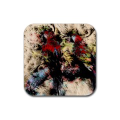 Ara Bird Parrot Animal Art Rubber Coaster (square)  by Wegoenart