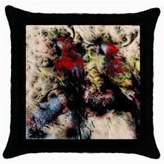 Ara Bird Parrot Animal Art Throw Pillow Case (black) by Wegoenart