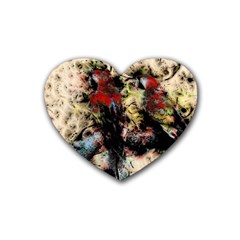 Ara Bird Parrot Animal Art Rubber Coaster (heart)  by Wegoenart