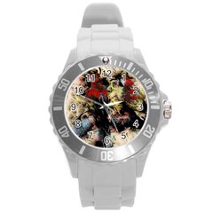 Ara Bird Parrot Animal Art Round Plastic Sport Watch (l) by Wegoenart