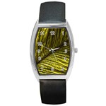 Feather Macro Bird Plumage Nature Barrel Style Metal Watch Front