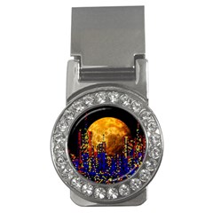 Skyline Frankfurt Abstract Moon Money Clips (cz)  by Wegoenart