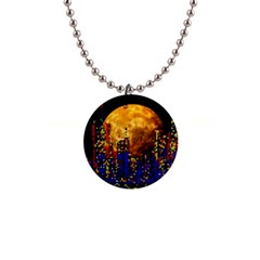 Skyline Frankfurt Abstract Moon 1  Button Necklace by Wegoenart