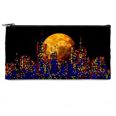 Skyline Frankfurt Abstract Moon Pencil Cases by Wegoenart