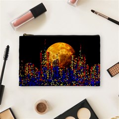 Skyline Frankfurt Abstract Moon Cosmetic Bag (medium) by Wegoenart