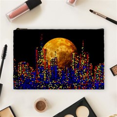 Skyline Frankfurt Abstract Moon Cosmetic Bag (large) by Wegoenart