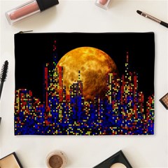 Skyline Frankfurt Abstract Moon Cosmetic Bag (xl) by Wegoenart