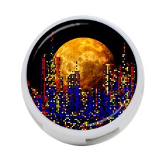 Skyline Frankfurt Abstract Moon 4-port Usb Hub (one Side) by Wegoenart