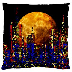 Skyline Frankfurt Abstract Moon Large Cushion Case (one Side) by Wegoenart