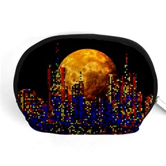 Skyline Frankfurt Abstract Moon Accessory Pouch (medium) by Wegoenart