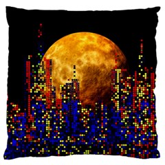 Skyline Frankfurt Abstract Moon Standard Flano Cushion Case (one Side) by Wegoenart