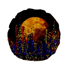 Skyline Frankfurt Abstract Moon Standard 15  Premium Flano Round Cushions by Wegoenart