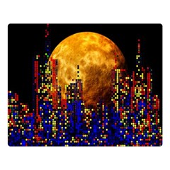 Skyline Frankfurt Abstract Moon Double Sided Flano Blanket (large)  by Wegoenart