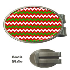 Christmas Paper Scrapbooking Pattern Money Clips (oval)  by Wegoenart