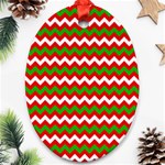 Christmas Paper Scrapbooking Pattern Oval Ornament (Two Sides) Front