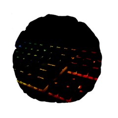 Keyboard Led Technology Standard 15  Premium Flano Round Cushions by Wegoenart