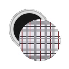 Fabric Plaid Grey Gray Burgundy 2 25  Magnets by Wegoenart