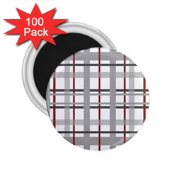 Fabric Plaid Grey Gray Burgundy 2 25  Magnets (100 Pack)  by Wegoenart