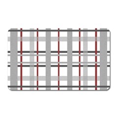 Fabric Plaid Grey Gray Burgundy Magnet (rectangular) by Wegoenart