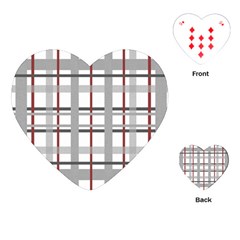 Fabric Plaid Grey Gray Burgundy Playing Cards (heart) by Wegoenart