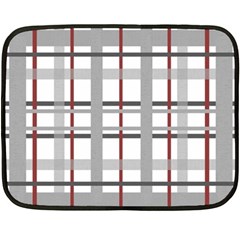 Fabric Plaid Grey Gray Burgundy Fleece Blanket (mini) by Wegoenart