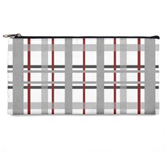 Fabric Plaid Grey Gray Burgundy Pencil Cases by Wegoenart