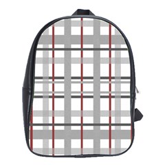 Fabric Plaid Grey Gray Burgundy School Bag (large) by Wegoenart