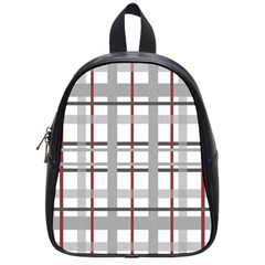 Fabric Plaid Grey Gray Burgundy School Bag (small) by Wegoenart