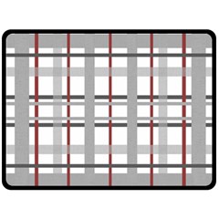 Fabric Plaid Grey Gray Burgundy Fleece Blanket (large)  by Wegoenart