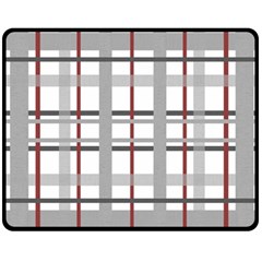 Fabric Plaid Grey Gray Burgundy Fleece Blanket (medium)  by Wegoenart