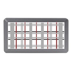 Fabric Plaid Grey Gray Burgundy Memory Card Reader (mini) by Wegoenart