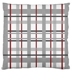 Fabric Plaid Grey Gray Burgundy Large Cushion Case (one Side) by Wegoenart