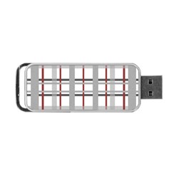 Fabric Plaid Grey Gray Burgundy Portable Usb Flash (two Sides) by Wegoenart