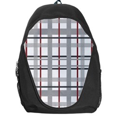 Fabric Plaid Grey Gray Burgundy Backpack Bag by Wegoenart