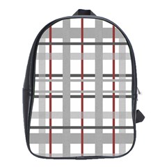 Fabric Plaid Grey Gray Burgundy School Bag (xl) by Wegoenart