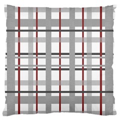 Fabric Plaid Grey Gray Burgundy Large Flano Cushion Case (two Sides) by Wegoenart